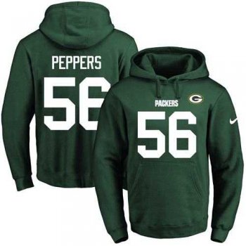 Nike Green Bay Packers #56 Julius Peppers Green Name & Number Pullover NFL Hoodie