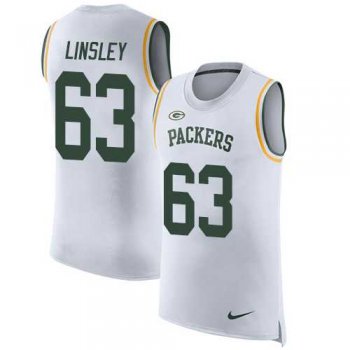 Nike Green Bay Packers #63 Corey Linsley White Men's Stitched NFL Limited Rush Tank Top Jersey