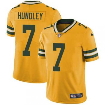 Nike Green Bay Packers #7 Brett Hundley Yellow Men's Stitched NFL Limited Rush Jersey