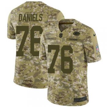 Nike Green Bay Packers #76 Mike Daniels Camo Men's Stitched NFL Limited 2018 Salute To Service Jersey