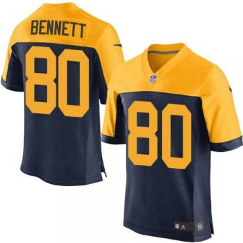 Nike Green Bay Packers #80 Martellus Bennett Navy Blue Alternate Men's Stitched NFL New Elite Jersey