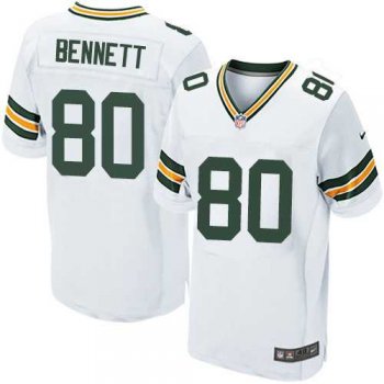 Nike Green Bay Packers #80 Martellus Bennett White Men's Stitched NFL Elite Jersey