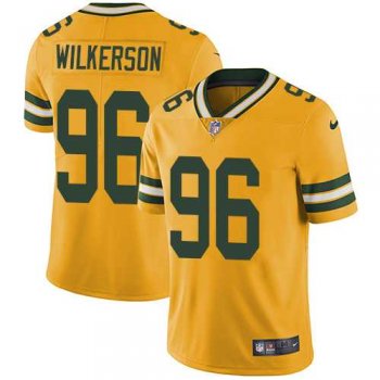 Nike Green Bay Packers #96 Muhammad Wilkerson Yellow Men's Stitched NFL Limited Rush Jersey