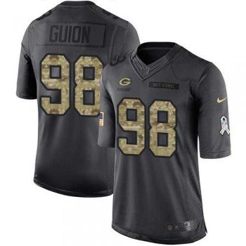 Nike Green Bay Packers #98 Letroy Guion Black Men's Stitched NFL Limited 2016 Salute To Service Jersey