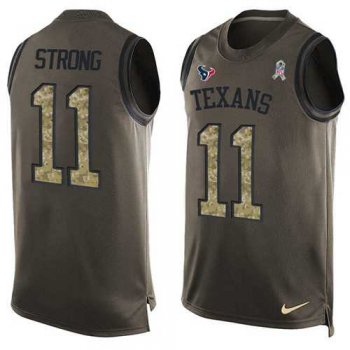 Nike Houston Texans #11 Jaelen Strong Green Men's Stitched NFL Limited Salute To Service Tank Top Jersey