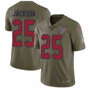 Nike Houston Texans #25 Kareem Jackson Olive Men's Stitched NFL Limited 2017 Salute to Service Jersey