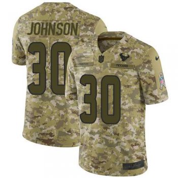 Nike Houston Texans #30 Kevin Johnson Camo Men's Stitched NFL Limited 2018 Salute To Service Jersey