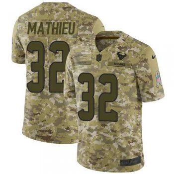 Nike Houston Texans #32 Tyrann Mathieu Camo Men's Stitched NFL Limited 2018 Salute To Service Jersey