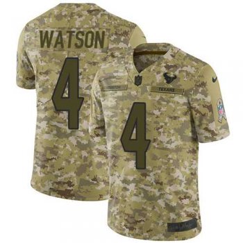 Nike Houston Texans #4 Deshaun Watson Camo Men's Stitched NFL Limited 2018 Salute To Service Jersey