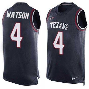 Nike Houston Texans #4 Deshaun Watson Navy Blue Team Color Men's Stitched NFL Limited Tank Top Jersey