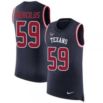 Nike Houston Texans #59 Whitney Mercilus Navy Blue Team Color Men's Stitched NFL Limited Rush Tank Top Jersey