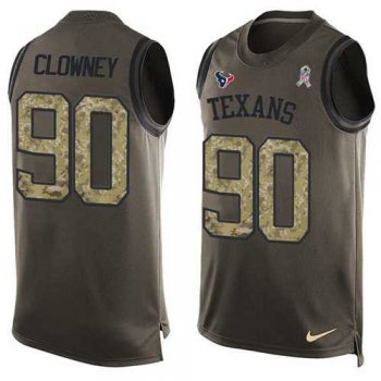 Nike Houston Texans #90 Jadeveon Clowney Green Men's Stitched NFL Limited Salute To Service Tank Top Jersey