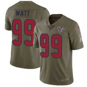 Nike Houston Texans #99 J.J. Watt Olive Men's Stitched NFL Limited 2017 Salute to Service Jersey