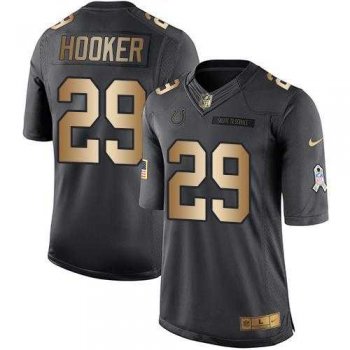 Nike Indianapolis Colts #29 Malik Hooker Black Men's Stitched NFL Limited Gold Salute To Service Jersey