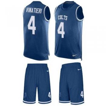 Nike Indianapolis Colts #4 Adam Vinatieri Royal Blue Team Color Men's Stitched NFL Limited Tank Top Suit Jersey