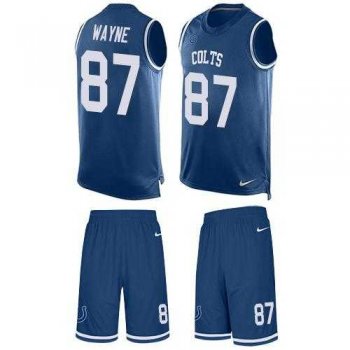 Nike Indianapolis Colts #87 Reggie Wayne Royal Blue Team Color Men's Stitched NFL Limited Tank Top Suit Jersey