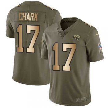 Nike Jacksonville Jaguars #17 DJ Chark Olive Gold Men's Stitched NFL Limited 2017 Salute To Service Jersey