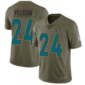 Nike Jacksonville Jaguars #24 T.J. Yeldon Olive Men's Stitched NFL Limited 2017 Salute to Service Jersey