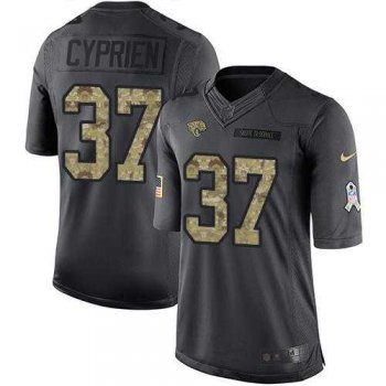 Nike Jacksonville Jaguars #37 John Cyprien Black Men's Stitched NFL Limited 2016 Salute To Service Jersey