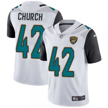 Nike Jacksonville Jaguars #42 Barry Church White Men's Stitched NFL Vapor Untouchable Limited Jersey