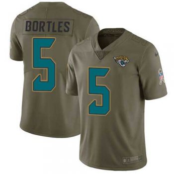 Nike Jacksonville Jaguars #5 Blake Bortles Olive Men's Stitched NFL Limited 2017 Salute to Service Jersey