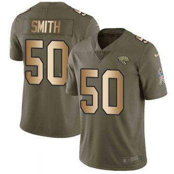 Nike Jacksonville Jaguars #50 Telvin Smith Olive Gold Men's Stitched NFL Limited 2017 Salute To Service Jersey