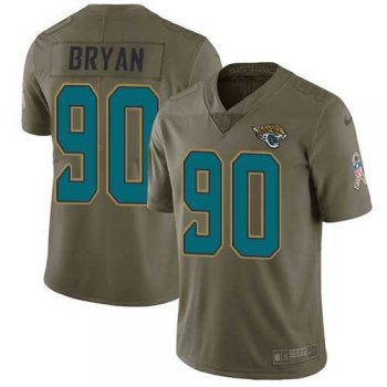 Nike Jacksonville Jaguars #90 Taven Bryan Olive Men's Stitched NFL Limited 2017 Salute To Service Jersey