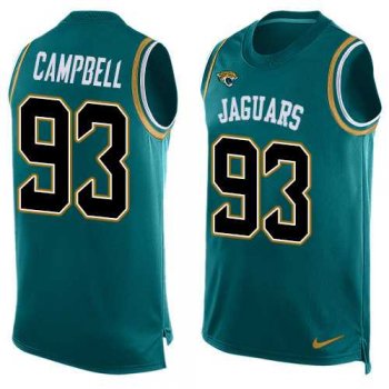 Nike Jacksonville Jaguars #93 Calais Campbell Teal Green Team Color Men's Stitched NFL Limited Tank Top Jersey