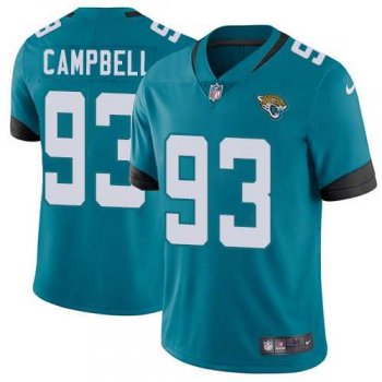 Nike Jacksonville Jaguars #93 Calais Campbell Teal Green Team Color Men's Stitched NFL Vapor Untouchable Limited Jersey