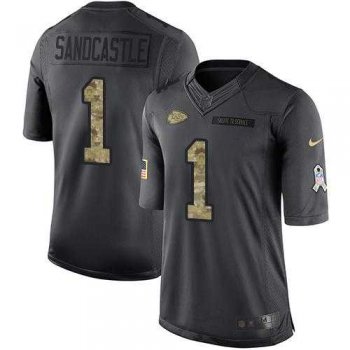 Nike Kansas City Chiefs #1 Leon Sandcastle Black Men's Stitched NFL Limited 2016 Salute to Service Jersey