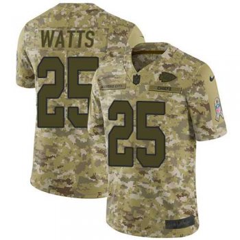 Nike Kansas City Chiefs #25 Armani Watts Camo Men's Stitched NFL Limited 2018 Salute To Service Jersey