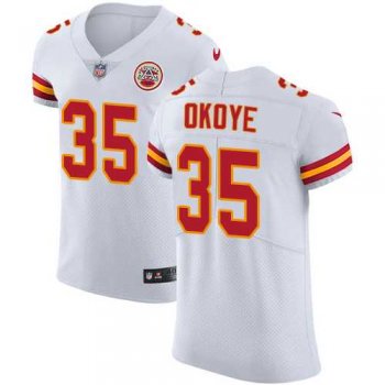 Nike Kansas City Chiefs #35 Christian Okoye White Men's Stitched NFL Vapor Untouchable Limited Jersey