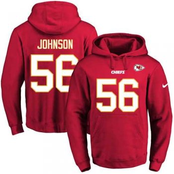 Nike Kansas City Chiefs #56 Derrick Johnson Red Name & Number Pullover NFL Hoodie