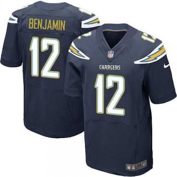 Nike Los Angeles Chargers #12 Travis Benjamin Navy Blue Team Color Men's Stitched NFL New Elite Jersey