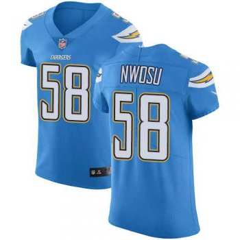 Nike Los Angeles Chargers #58 Uchenna Nwosu Electric Blue Alternate Men's Stitched NFL Vapor Untouchable Elite Jersey