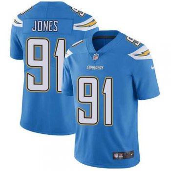 Nike Los Angeles Chargers #91 Justin Jones Electric Blue Alternate Men's Stitched NFL Vapor Untouchable Limited Jersey