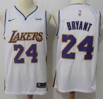 Nike Los Angeles Lakers #24 Kobe Bryant White NBA Swingman Jersey