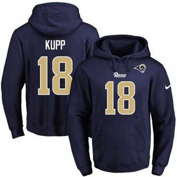 Nike Los Angeles Rams #18 Cooper Kupp Navy Blue Name & Number Pullover NFL Hoodie