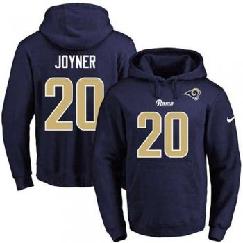 Nike Los Angeles Rams #20 Lamarcus Joyner Navy Blue Name & Number Pullover NFL Hoodie