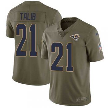 Nike Los Angeles Rams #21 Aqib Talib Olive Men's Stitched NFL Limited 2017 Salute To Service Jersey