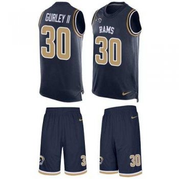 Nike Los Angeles Rams #30 Todd Gurley II Navy Blue Team Color Men's Stitched NFL Limited Tank Top Suit Jersey