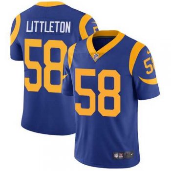 Nike Los Angeles Rams #58 Cory Littleton Royal Blue Alternate Men's Stitched NFL Vapor Untouchable Limited Jersey