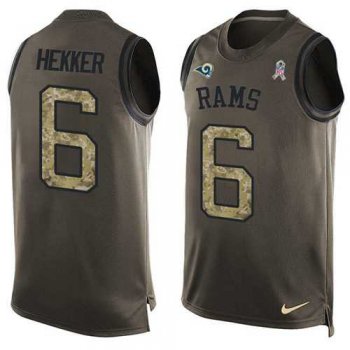 Nike Los Angeles Rams #6 Johnny Hekker Green Men's Stitched NFL Limited Salute To Service Tank Top Jersey