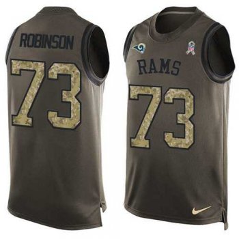 Nike Los Angeles Rams #73 Greg Robinson Green Men's Stitched NFL Limited Salute To Service Tank Top Jersey