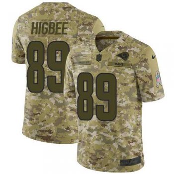 Nike Los Angeles Rams #89 Tyler Higbee Camo Men's Stitched NFL Limited 2018 Salute To Service Jersey