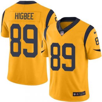 Nike Los Angeles Rams #89 Tyler Higbee Gold Men's Stitched NFL Limited Rush Jersey