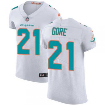 Nike Miami Dolphins #21 Frank Gore White Men's Stitched NFL Vapor Untouchable Elite Jersey