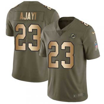 Nike Miami Dolphins #23 Jay Ajayi Olive Gold Men's Stitched NFL Limited 2017 Salute To Service Jersey