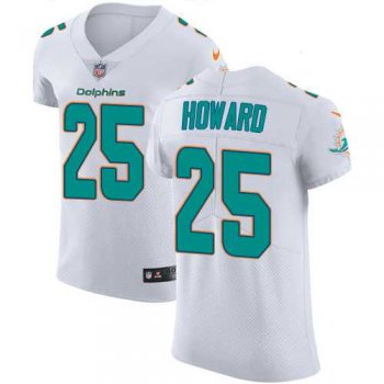 Nike Miami Dolphins #25 Xavien Howard White Men's Stitched NFL Vapor Untouchable Elite Jersey