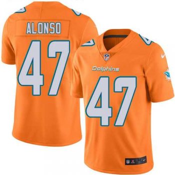 Nike Miami Dolphins #47 Kiko Alonso Orange Men's Stitched NFL Limited Rush Jersey